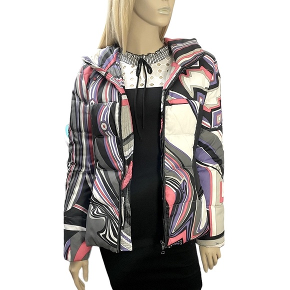 Emilio Pucci Women's Pink and Purple Signature Puffer Jacket vintage - Picture 9 of 15